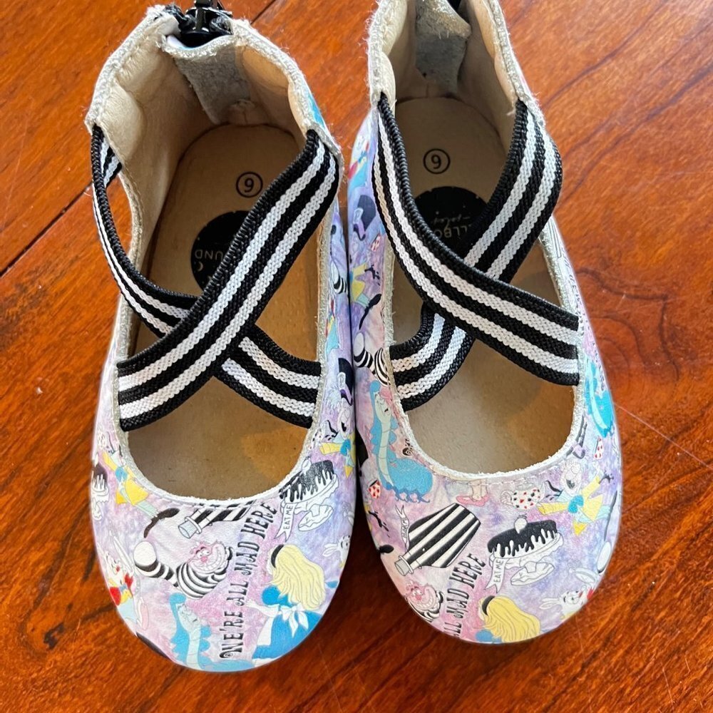 Spellbound Soles Kids Alice in Wonderland Flat Shoes- Size 6
